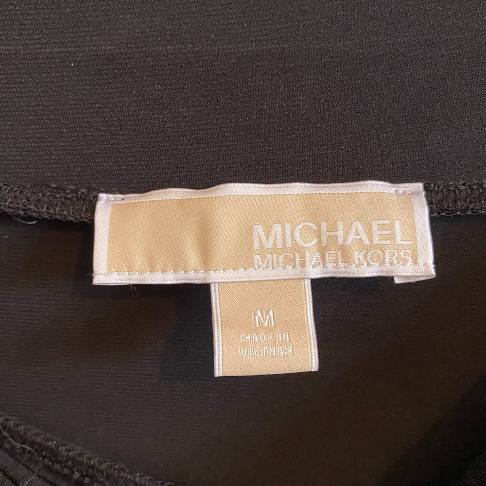 Michael Kors Black Flowing Asymmetric Hem Midi Skirt with Gathered Ruffle Pleats - Picture 4 of 6